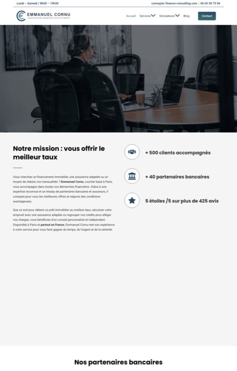 Capture du site EC Finance · Emmanuel Cornu