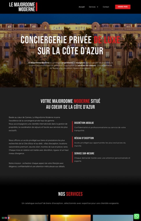 Capture du site Le Majordome Moderne