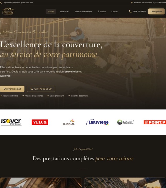 Capture du site Wallonie Prestige Couverture